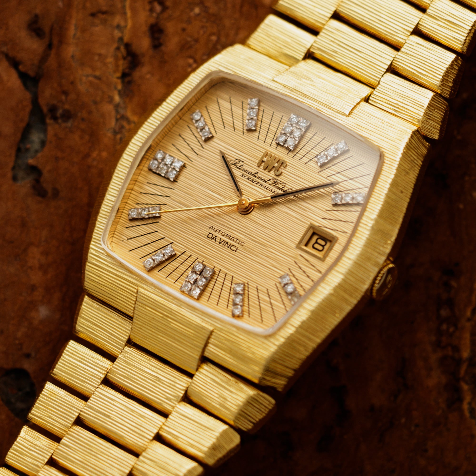 IWC - IWC Yellow Gold Da Vinci with Original Bark Finish - The Keystone Watches