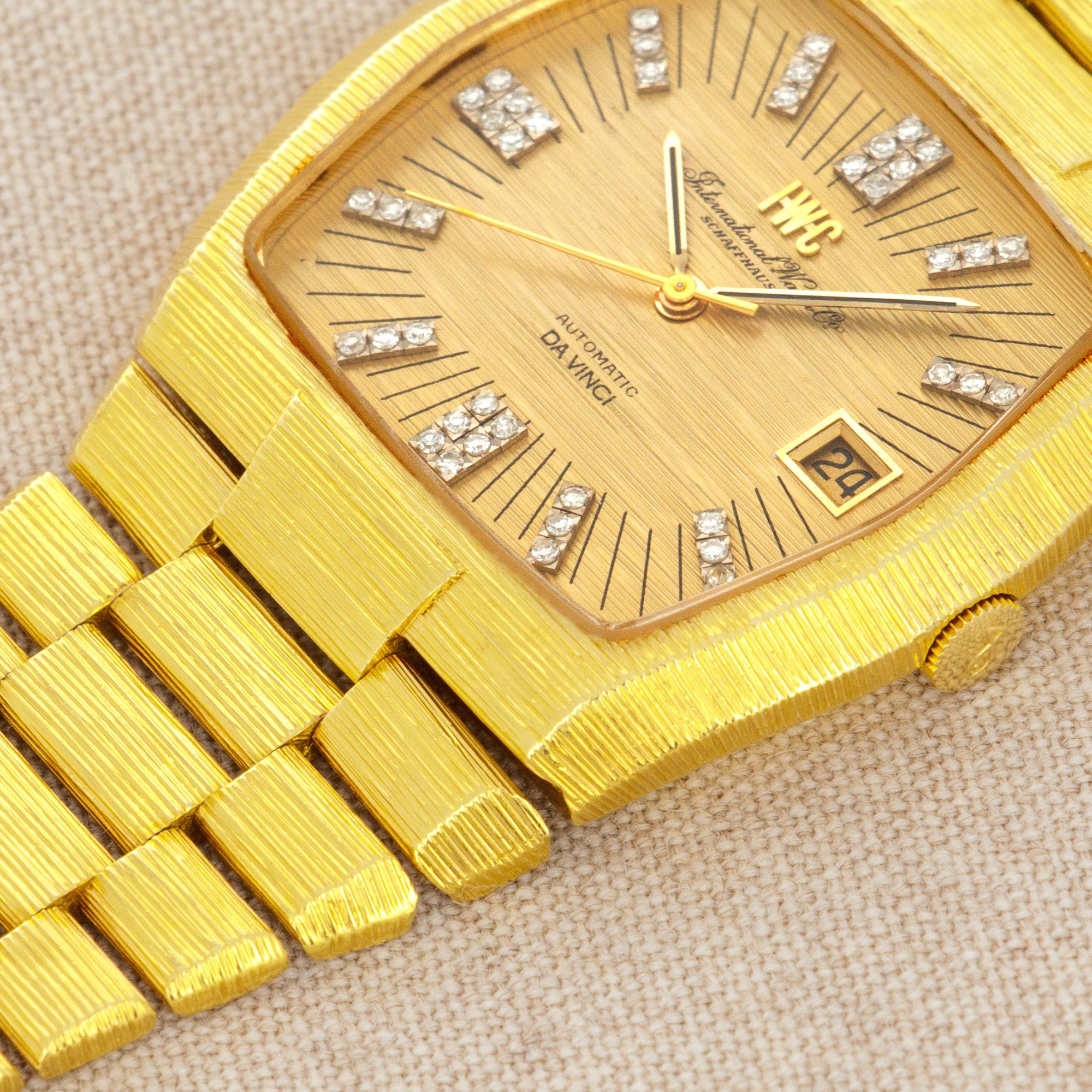 IWC - IWC Yellow Gold Da Vinci with Original Bark Finish - The Keystone Watches