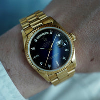 Rolex Yellow Gold Day-Date Ref. 18038 with Blue Vignette Dial