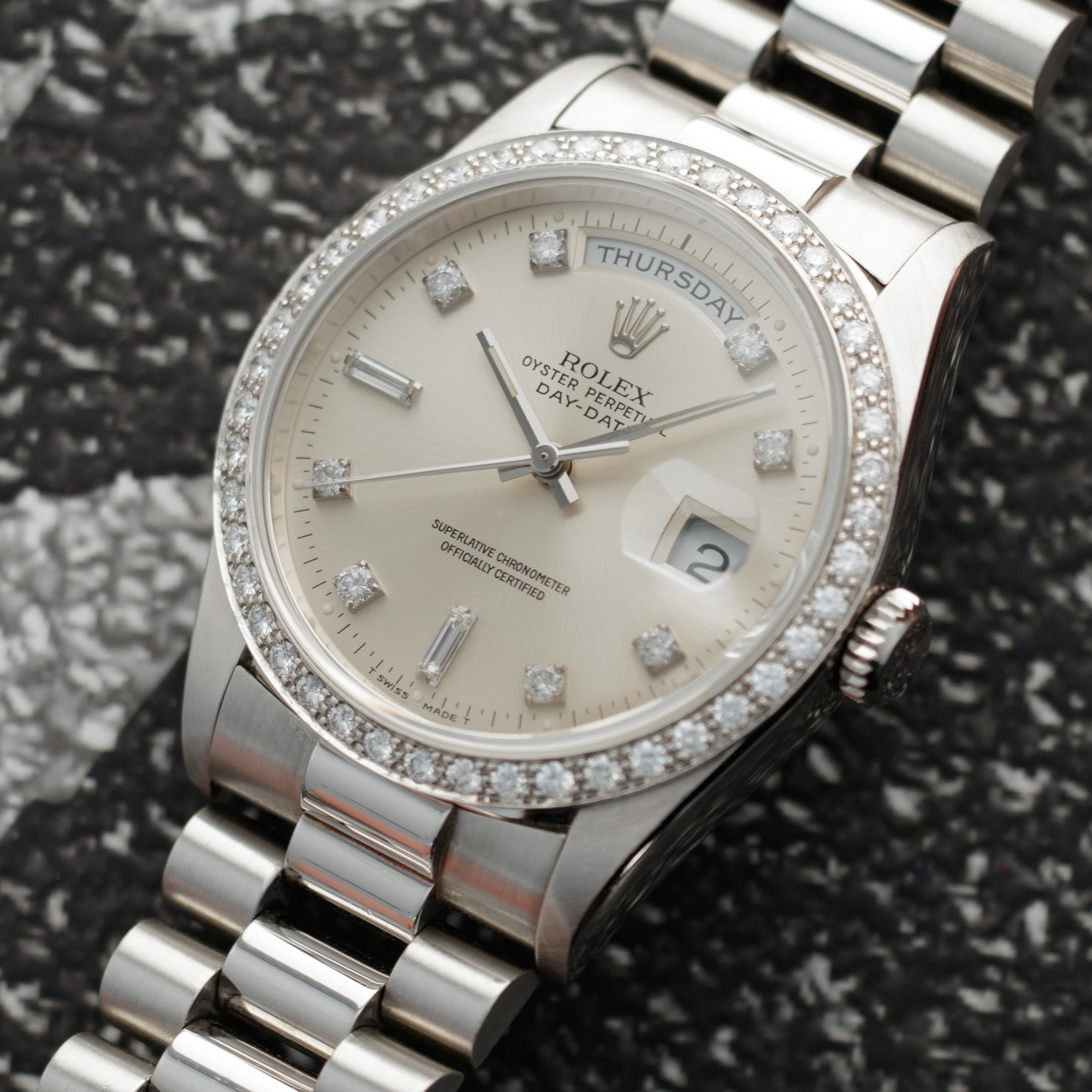 Rolex - Rolex Platinum and Diamond Day-Date Ref. 18346 - The Keystone Watches