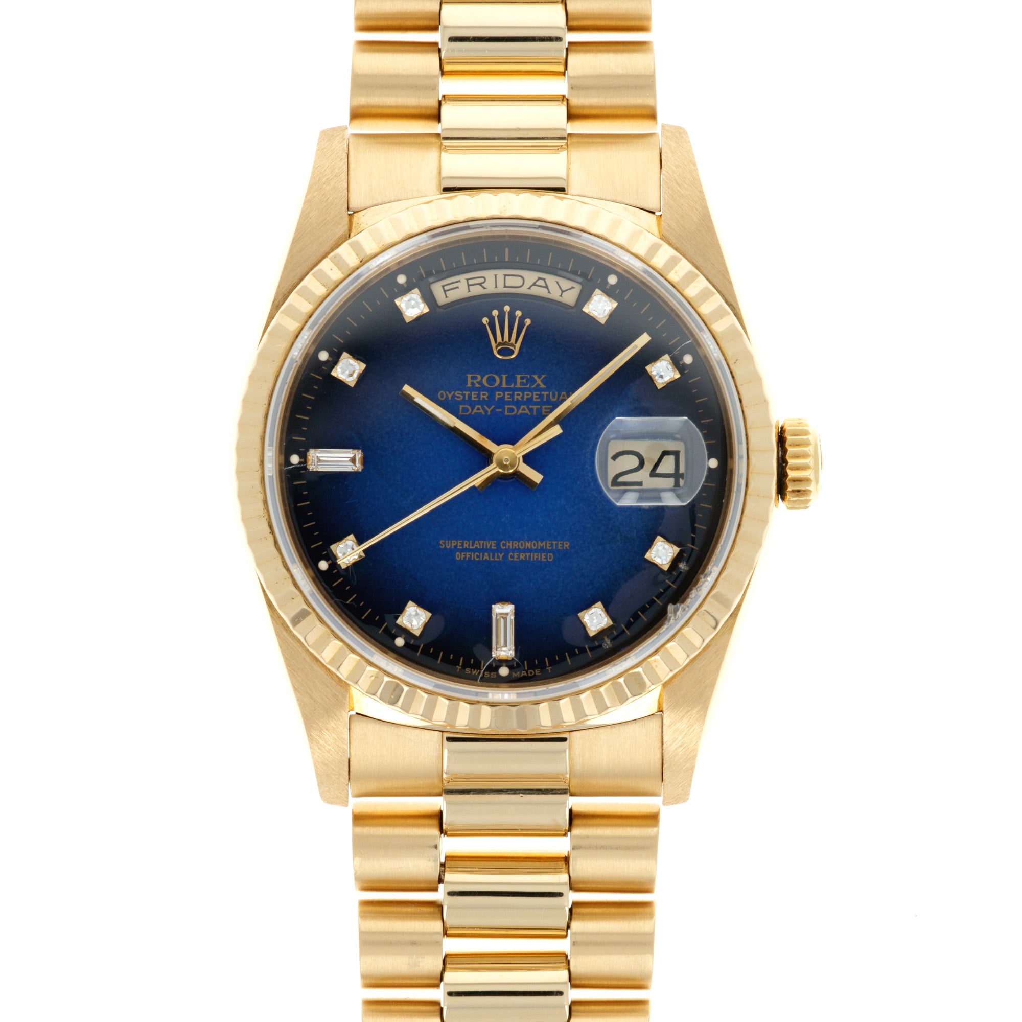 Rolex - Rolex Yellow Gold Day-Date Ref. 18238 with Blue Vignette Dial - The Keystone Watches