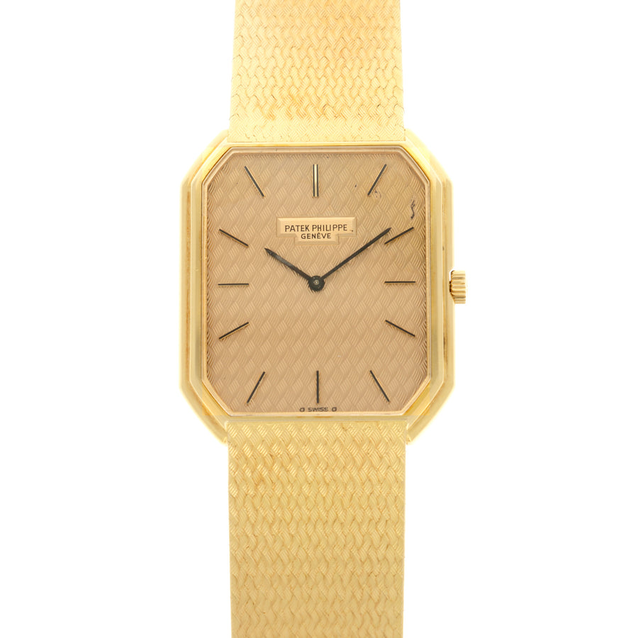 Patek Philippe Yellow Gold Bracelet Watch Ref. 3860 with Box and Papers