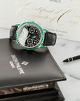 Patek Philippe Platinum and Emerald Perpetual Calendar Chronograph Watch Ref. 5271