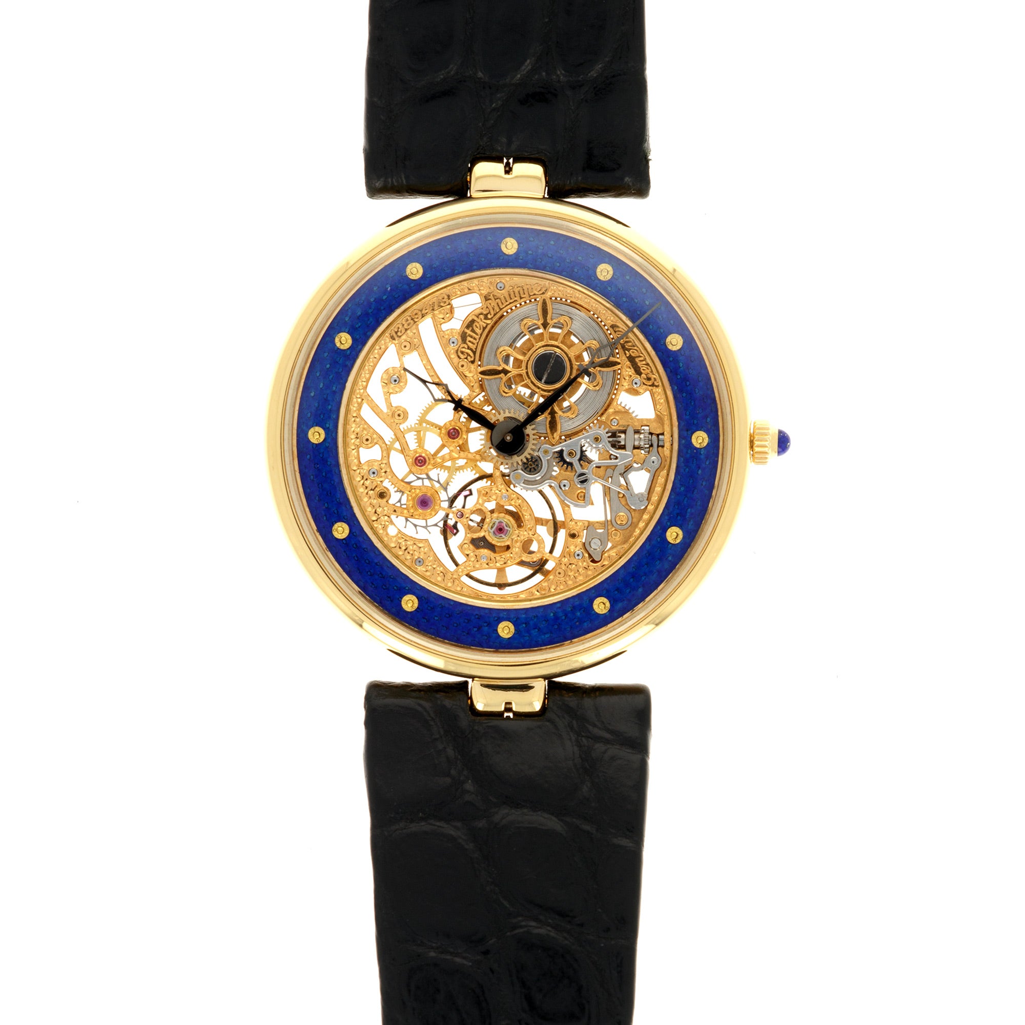 Patek Philippe - Patek Philippe Yellow Gold Skeletonized Enamel Watch Ref. 3885 - The Keystone Watches