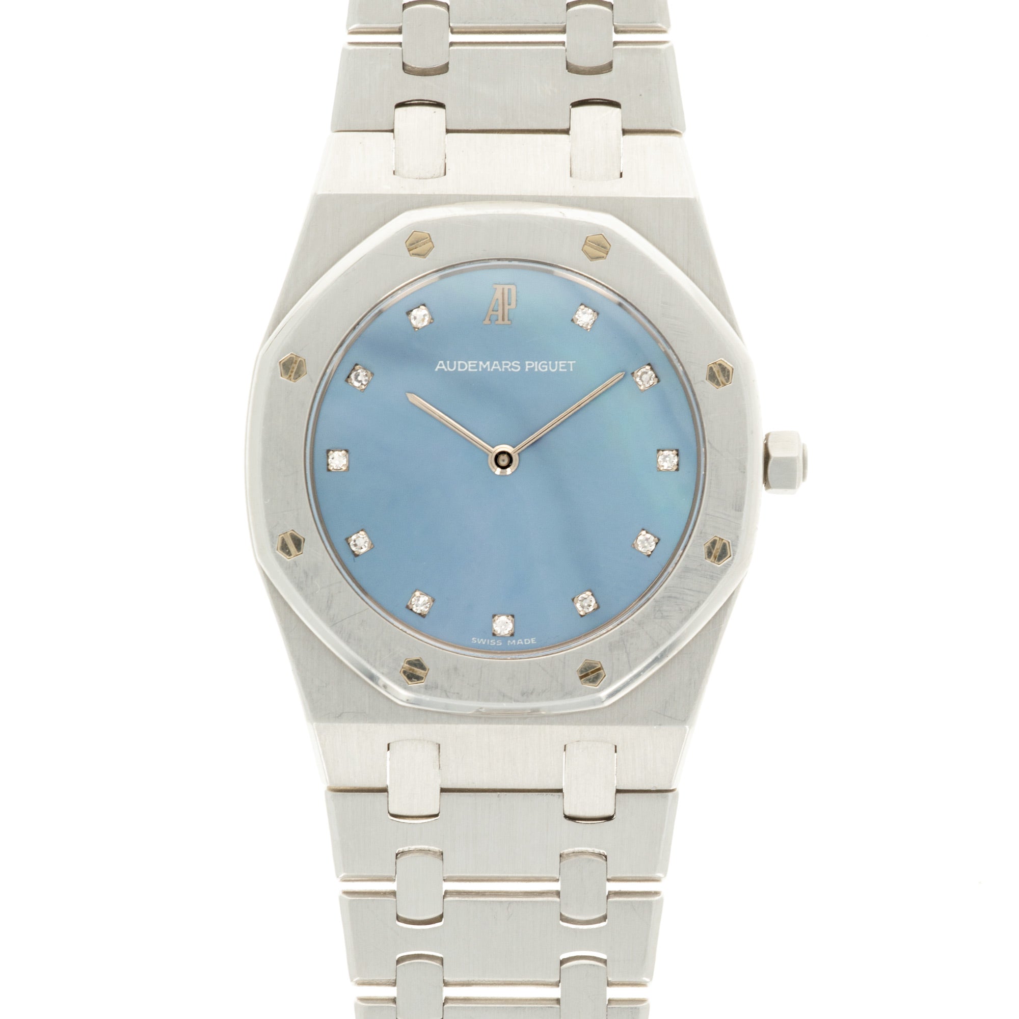 Audemars Piguet - Audemars Piguet Platinum Royal Oak with Mother of Pearl and Diamond Dial - The Keystone Watches