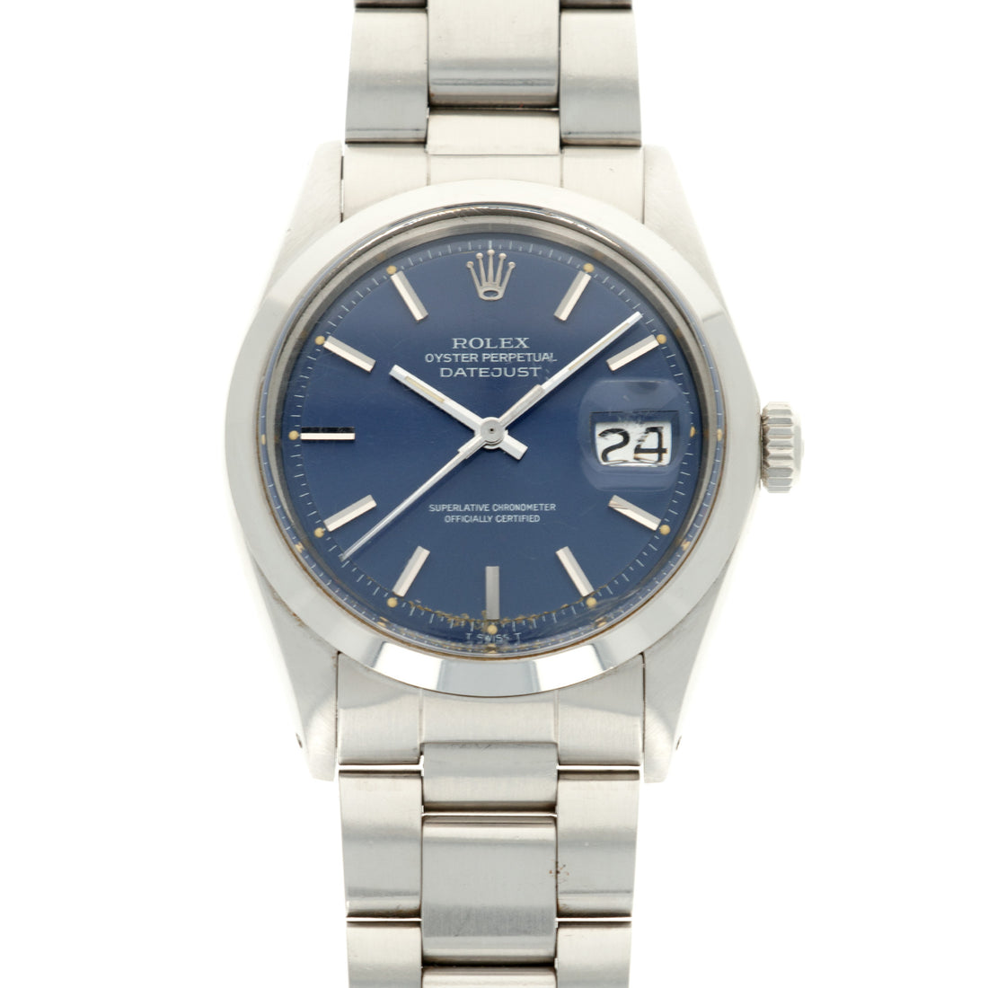 Rolex Steel Datejust Ref. 1600 with Blue Dial