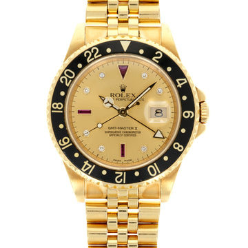 Rolex Yellow Gold GMT-Master Diamond Ruby Watch Ref. 16718