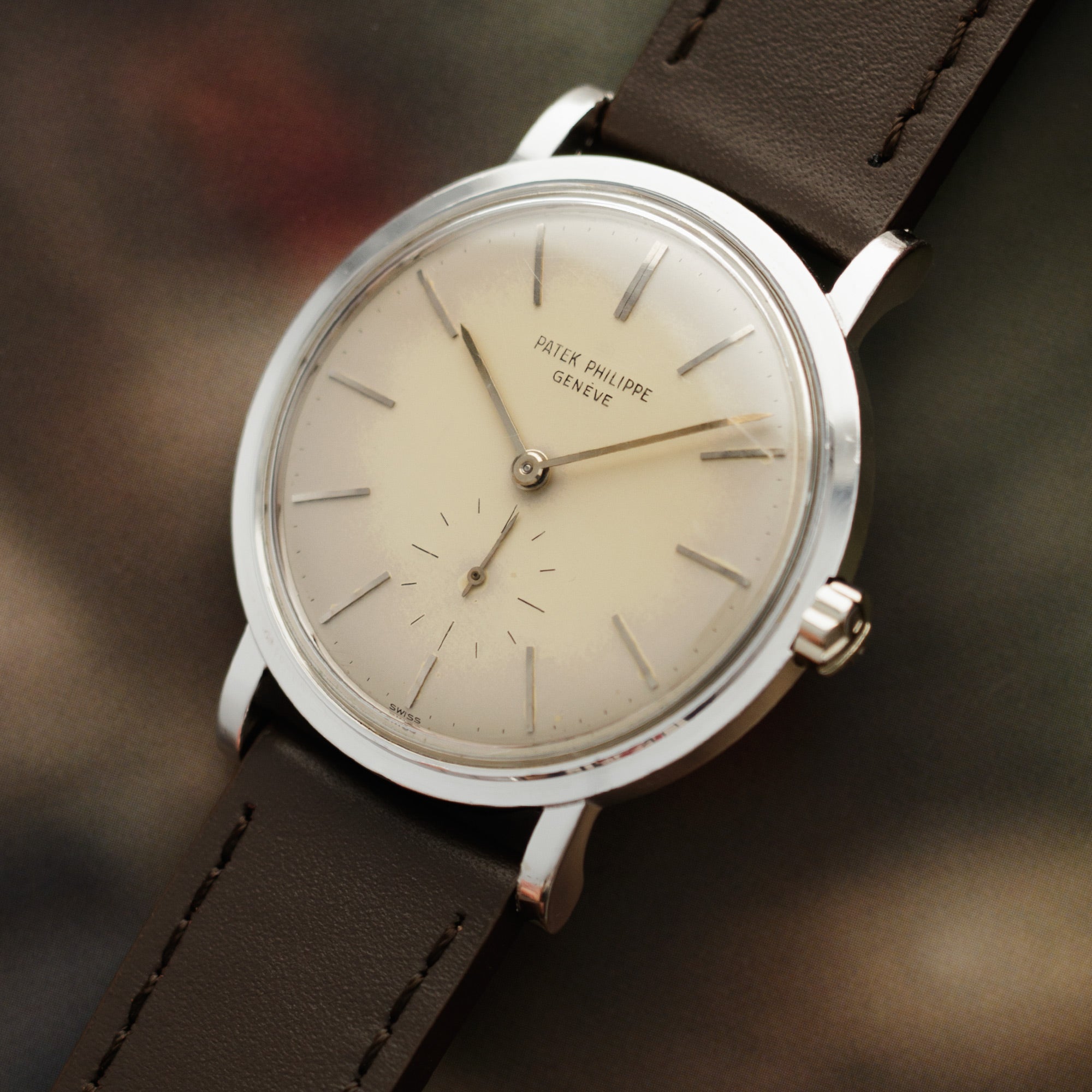 Patek Philippe - Patek Philippe White Gold Calatrava Watch Ref. 3429 with Attractive Aged Dial - The Keystone Watches
