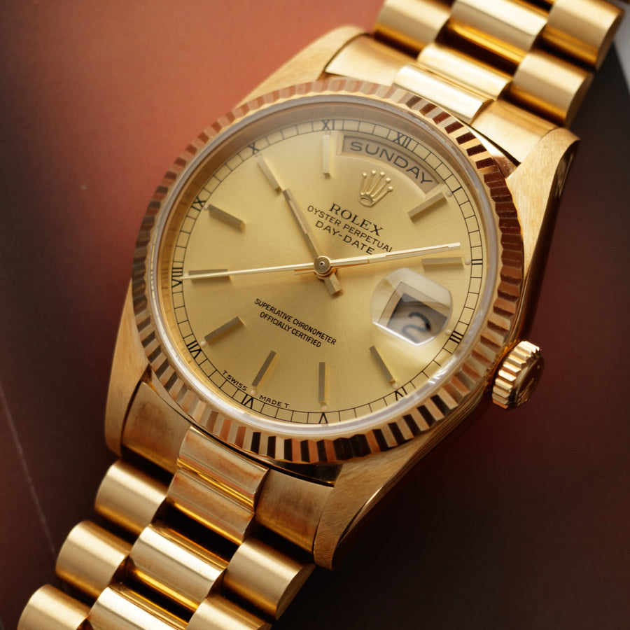 Rolex Yellow Gold Day-Date Watch Ref. 18238, Like New Old Stock