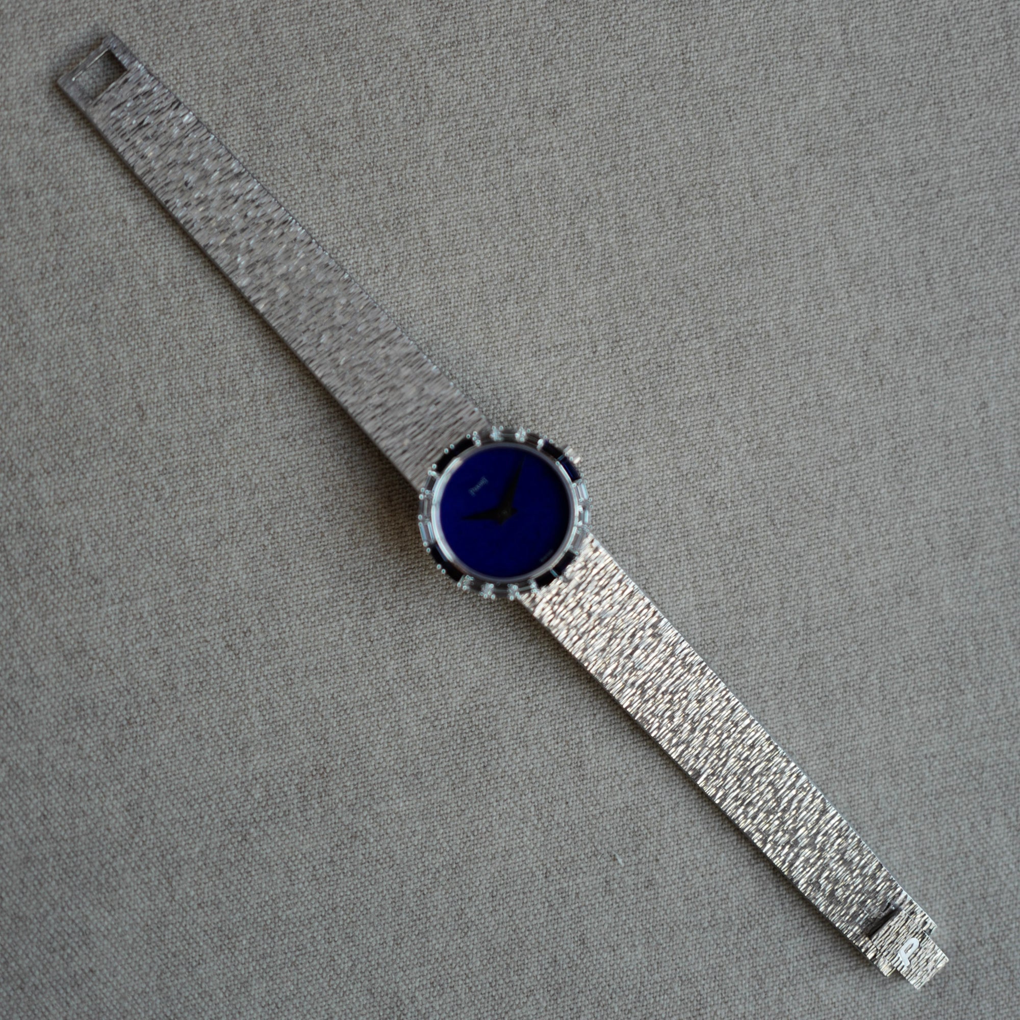 Piaget - Piaget White Gold Watch Ref. 4182A6 with Lapis Dial and Diamonds and Sapphires - The Keystone Watches