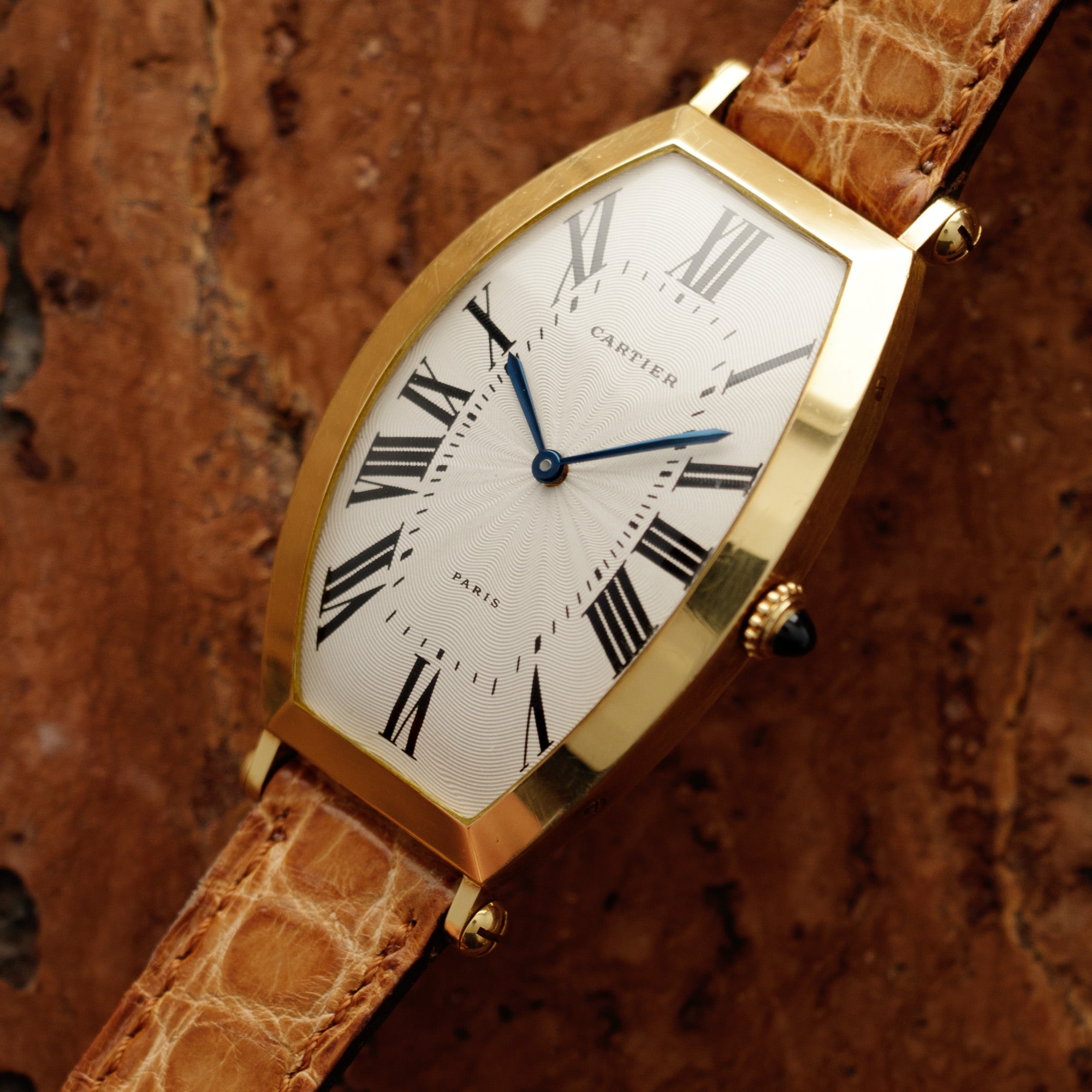 Cartier - Cartier Paris Yellow Gold Tonneau Mechanical Watch - The Keystone Watches