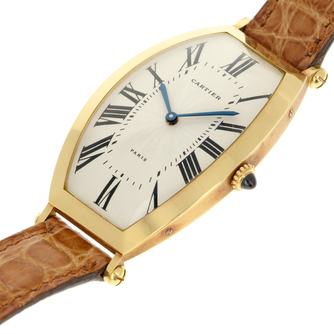 Cartier Paris Yellow Gold Tonneau Mechanical Watch