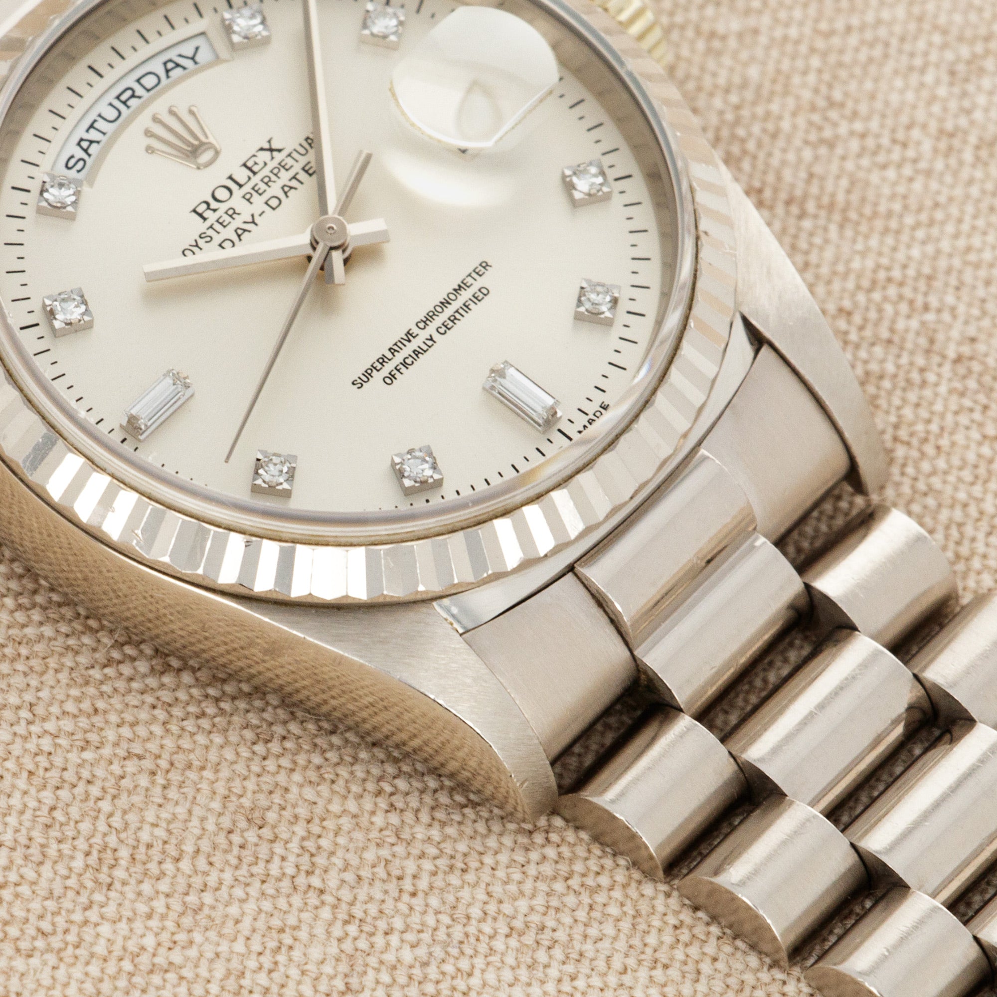 Rolex - Rolex White Gold Day-Date Ref. 18239 with Diamond Markers - The Keystone Watches