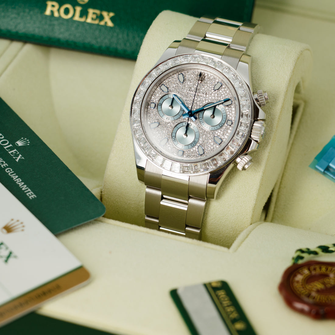 Rolex Platinum Cosmograph Daytona Diamond Watch Ref. 116576