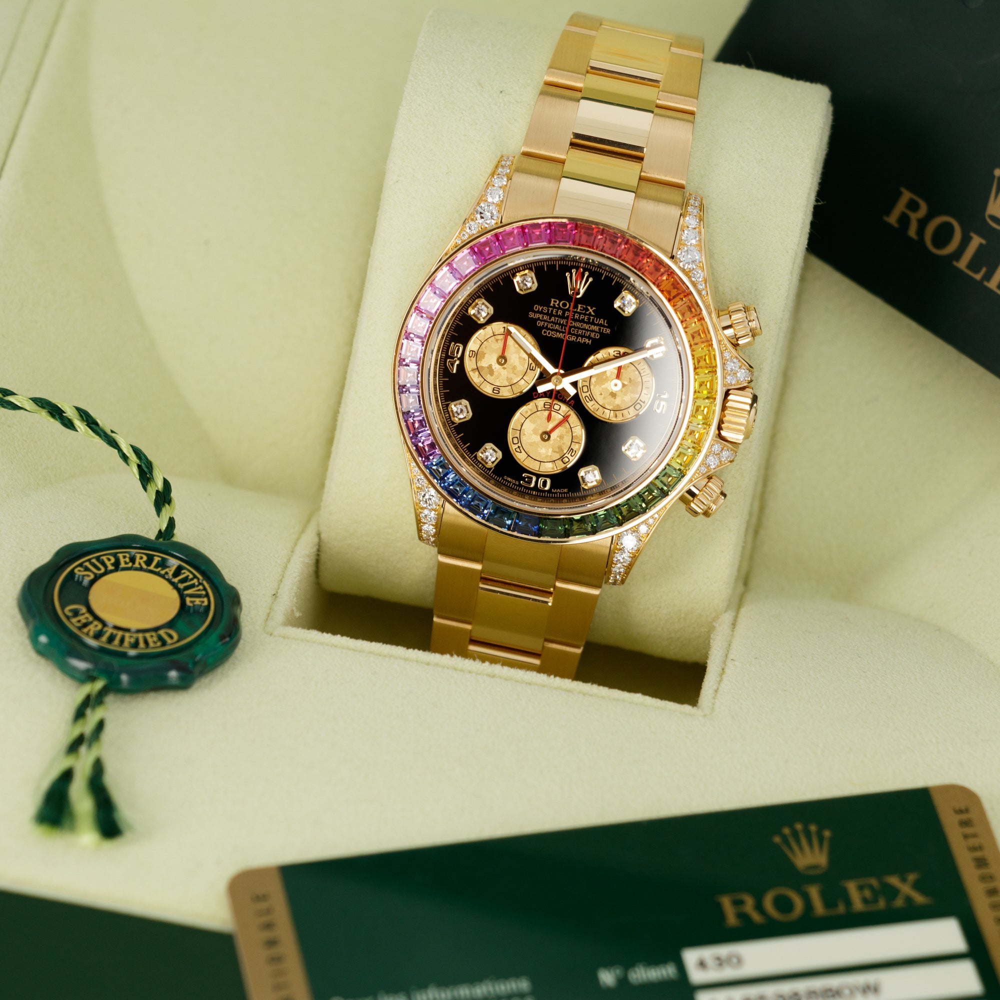 Rolex - Rolex Yellow Gold Rainbow Daytona Watch Ref. 116598 - The Keystone Watches