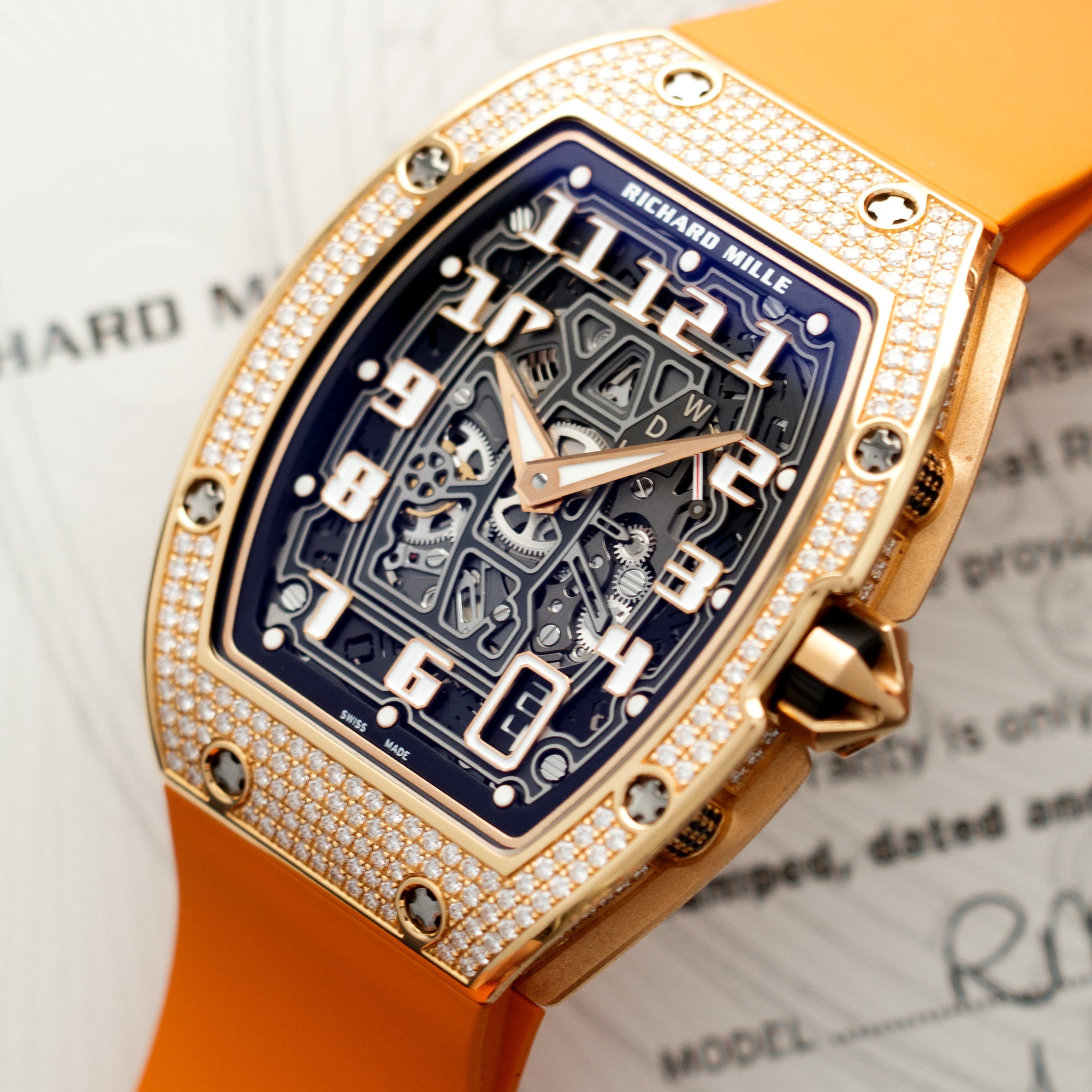 Richard Mille - Richard Mille Rose Gold RM67-01 with Factory Pave Diamond Case - The Keystone Watches