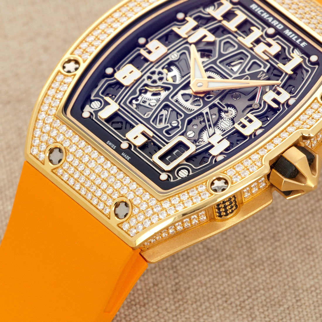 Richard Mille Rose Gold RM67-01 with Factory Pave Diamond Case