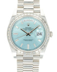 Rolex - Rolex Platinum Ice-Blue Day-Date Ref. 228396 with Baguette Diamonds - The Keystone Watches