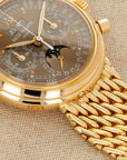 Patek Philippe Rose Gold Perpetual Calendar Watch Ref. 3970 with Rare Brown, Breguet Numeral Dial
