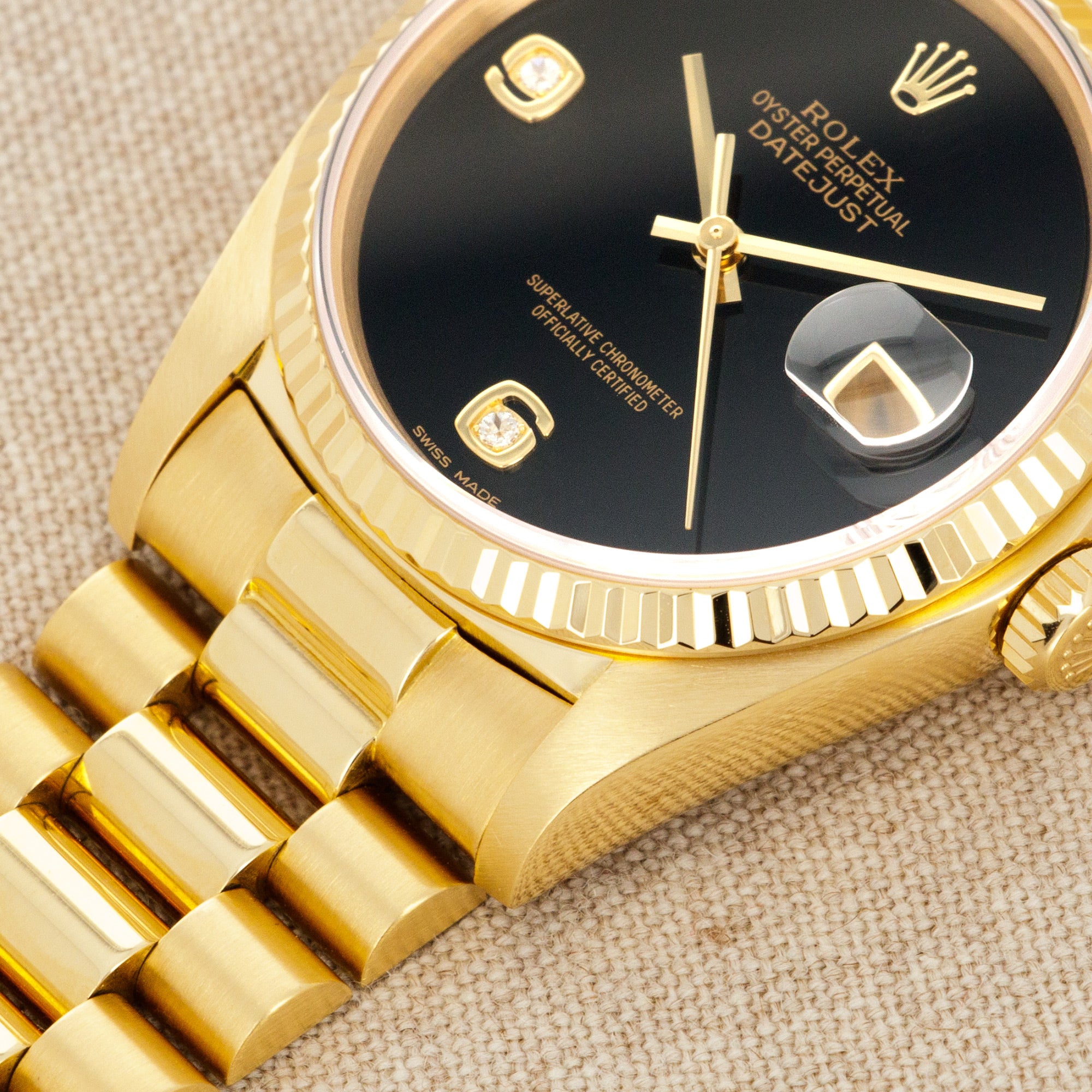 Rolex - Rolex Yellow Gold Datejust Watch Ref. 16018 with Onyx Dial - The Keystone Watches
