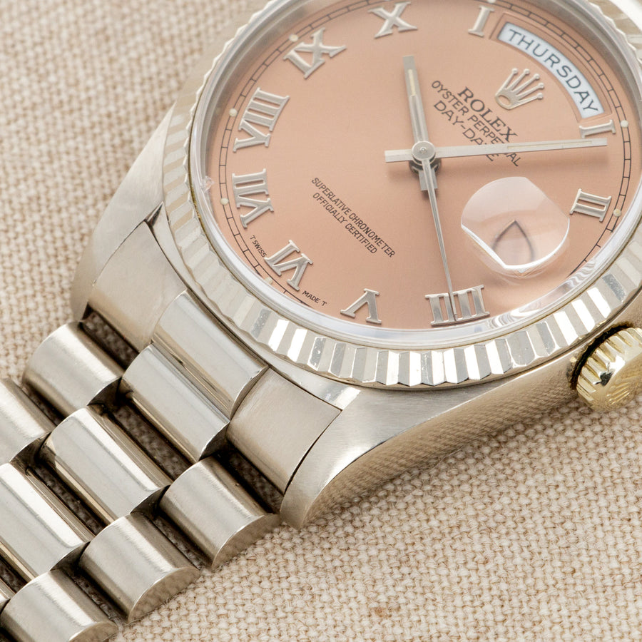Rolex White Gold Day-Date Ref. 18239 with Salmon Dial