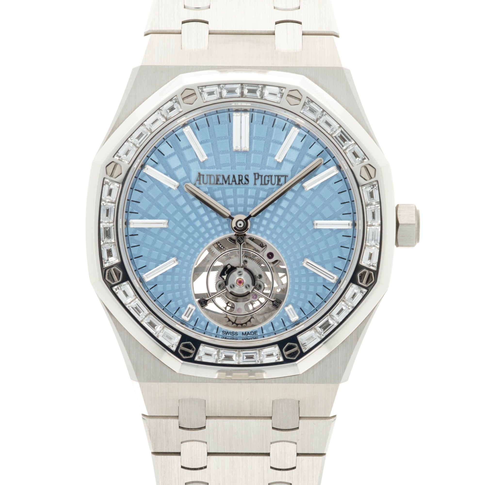 Audemars Piguet - Audemars Piguet Platinum Royal Oak Tourbillon Watch Ref. 26535PT with Baguette Diamonds - The Keystone Watches