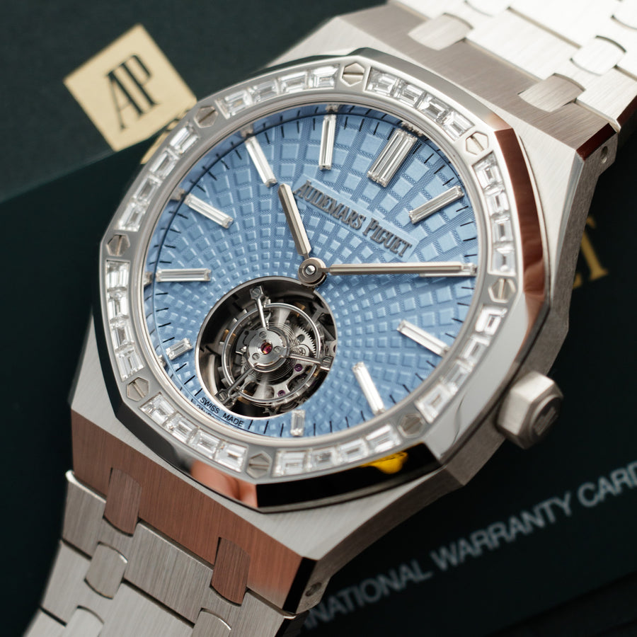 Audemars Piguet Platinum Royal Oak Tourbillon Watch Ref. 26535PT with Baguette Diamonds