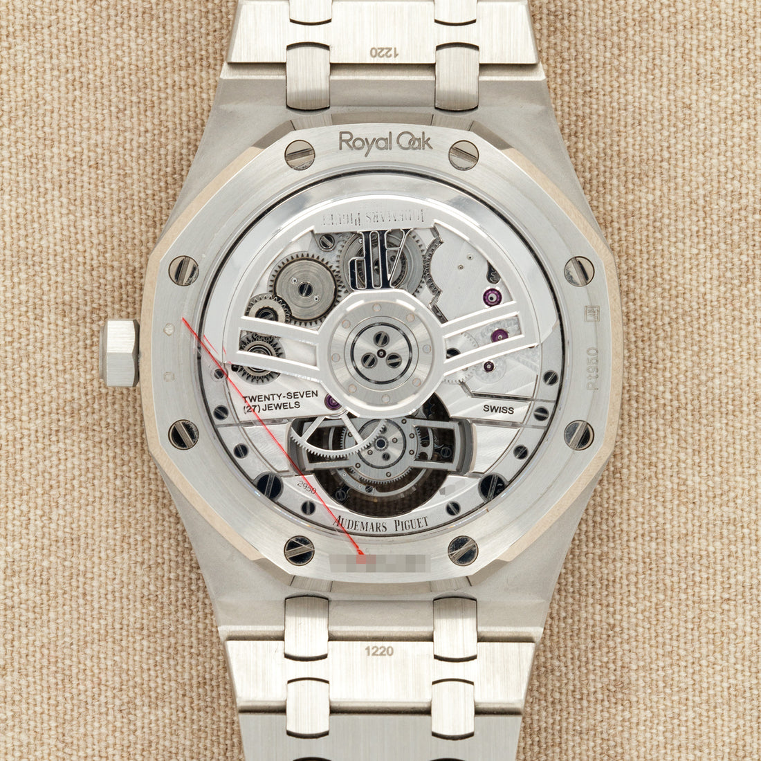 Audemars Piguet Platinum Royal Oak Tourbillon Watch Ref. 26535PT with Baguette Diamonds