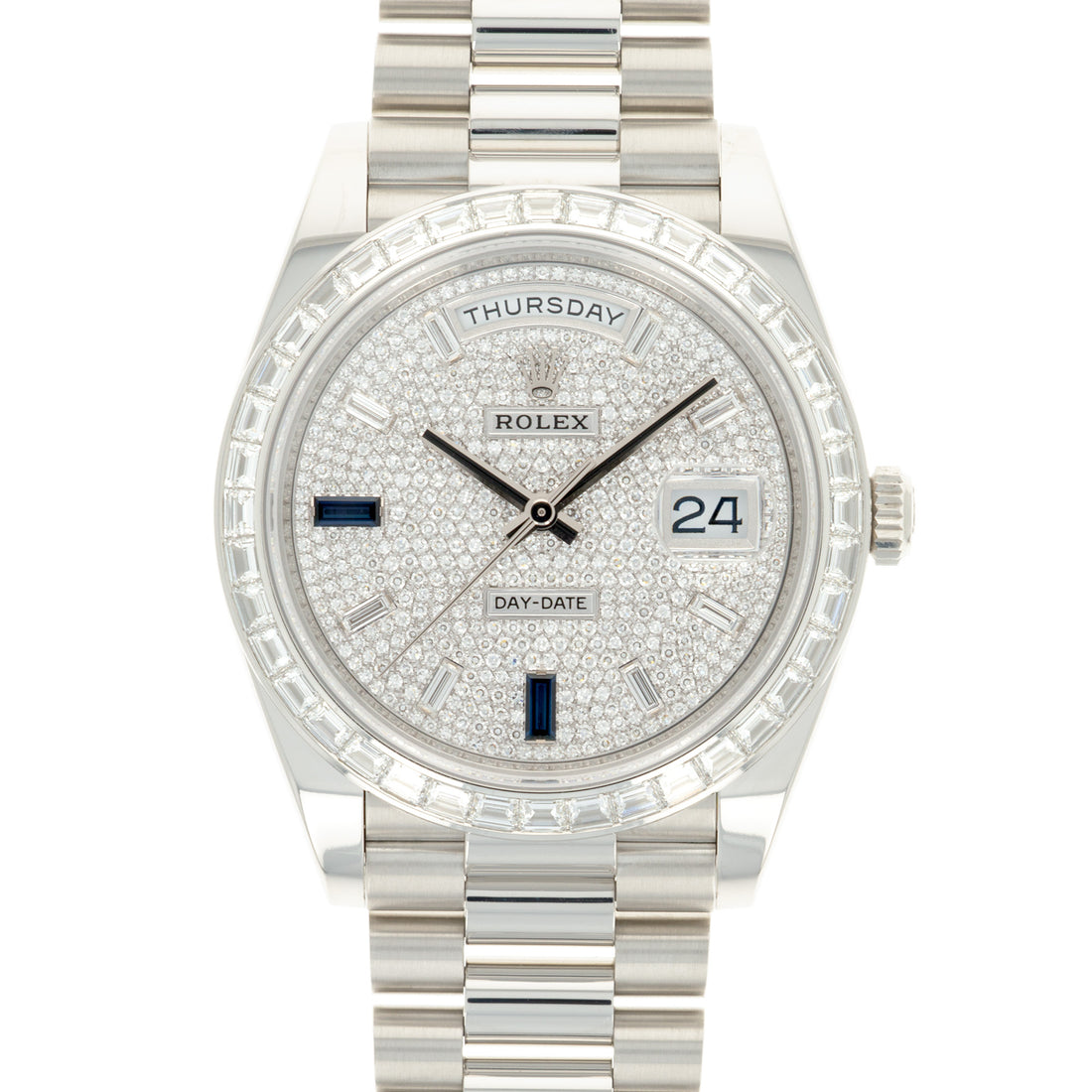 Rolex Platinum Day-Date Diamond Watch Ref. 228396