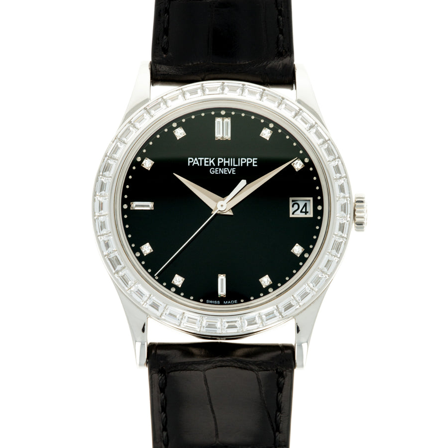 Patek Philippe Platinum Calatrava Watch Ref. 5298 with Baguette Diamonds