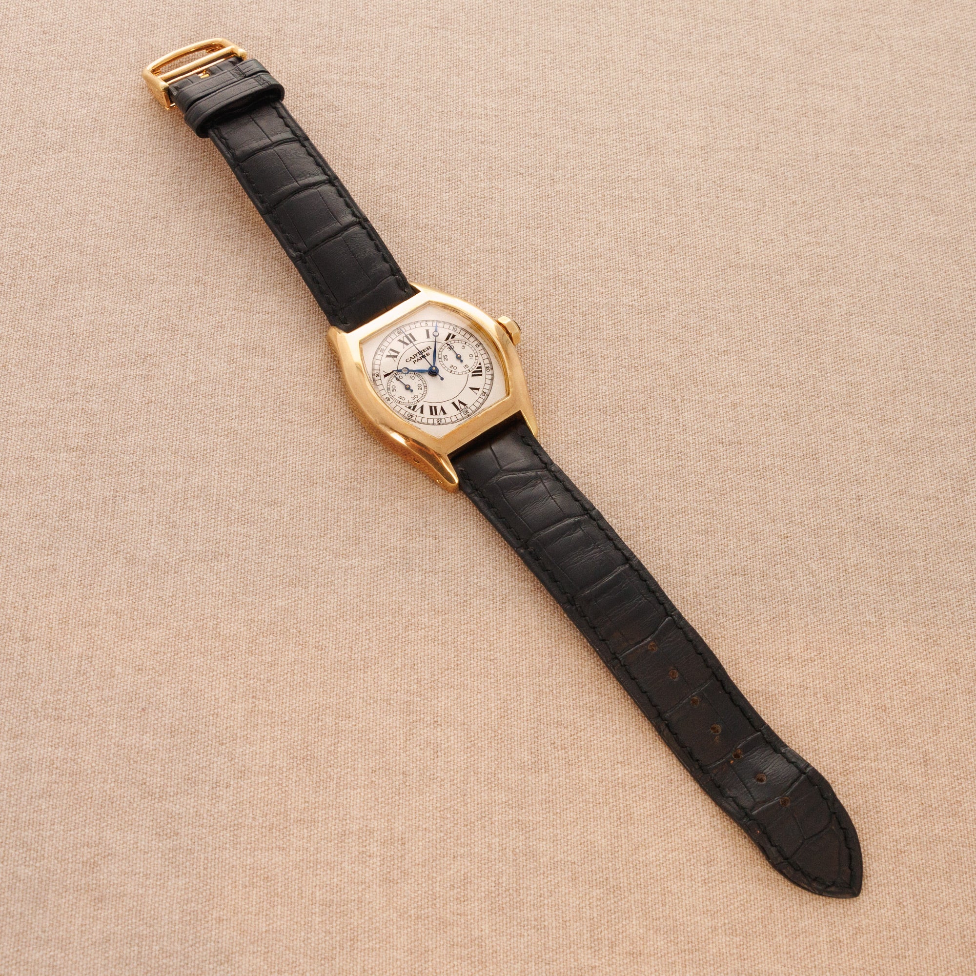 Cartier - Cartier Yellow Gold Tortue Monopoussior Watch Ref. 2356 - The Keystone Watches