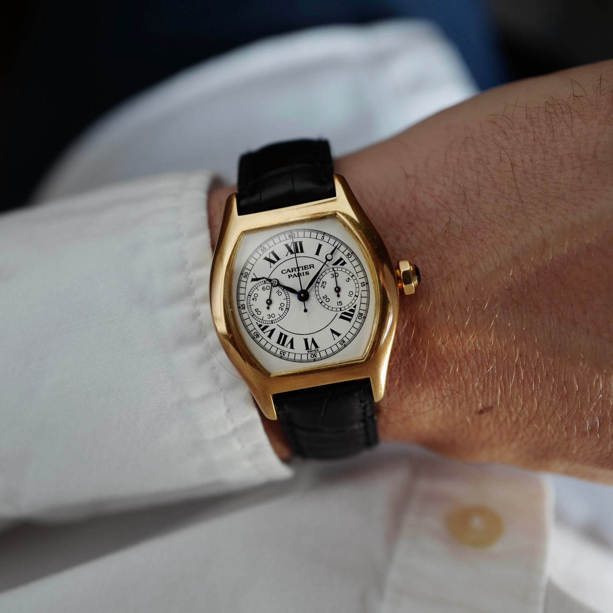 Cartier - Cartier Yellow Gold Tortue Monopoussior Watch Ref. 2356 - The Keystone Watches