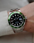 Rolex - Rolex Submariner Anniversary Kermit Watch Ref. 16610 with Flat Four Bezel (NEW ARRIVAL) - The Keystone Watches