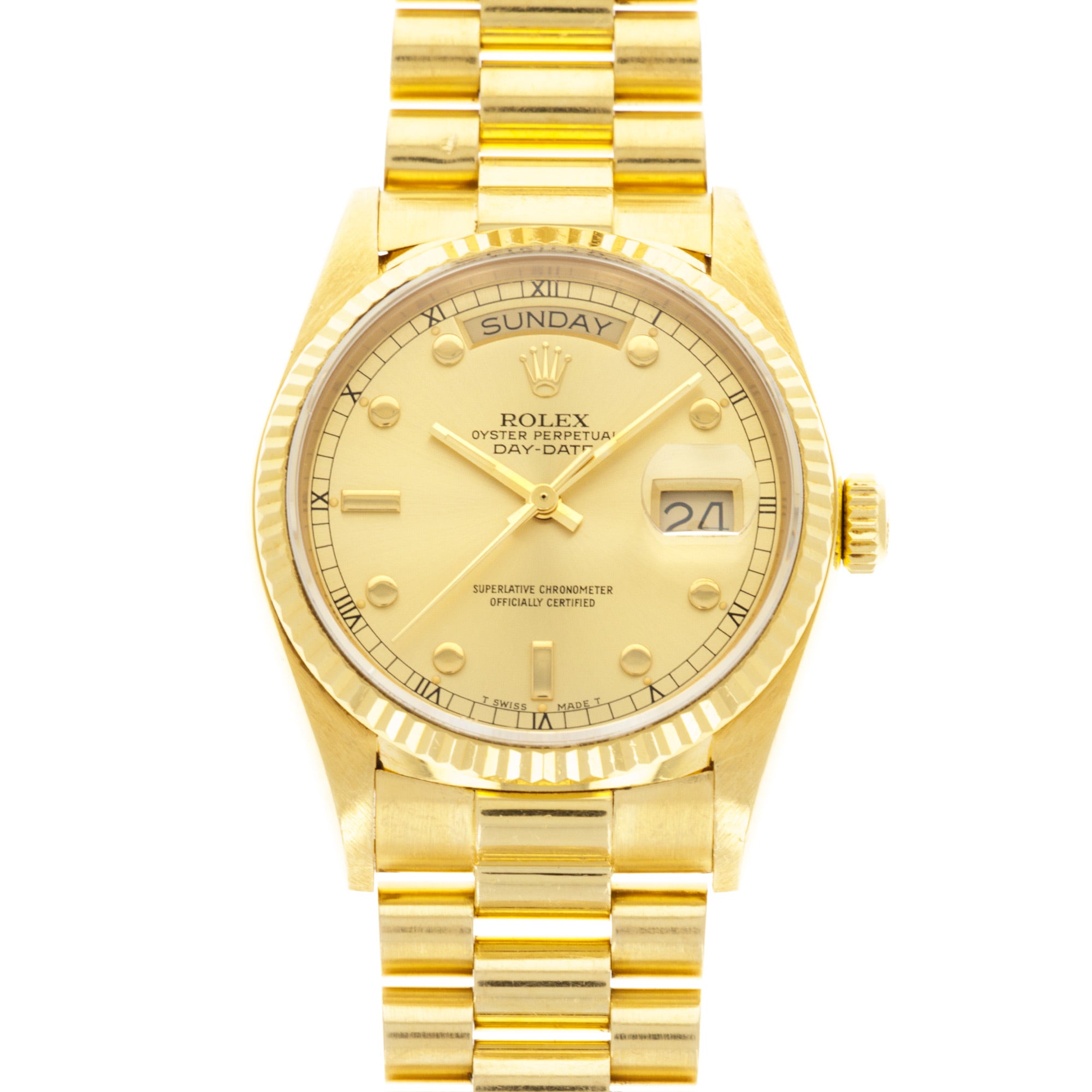 Rolex - Rolex Yellow Gold Day-Date Ref. 18038 with Rare Pinball Dial - The Keystone Watches