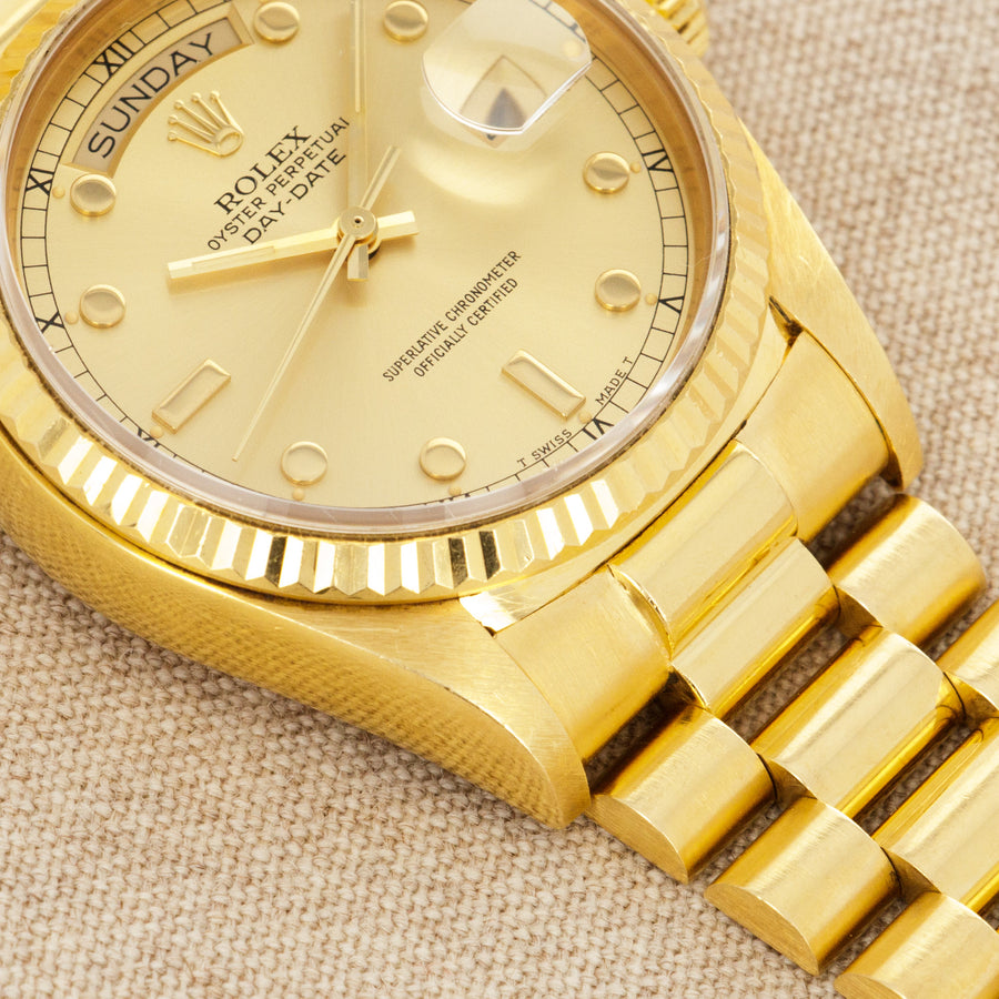 Rolex Yellow Gold Day-Date Ref. 18038 with Rare Pinball Dial