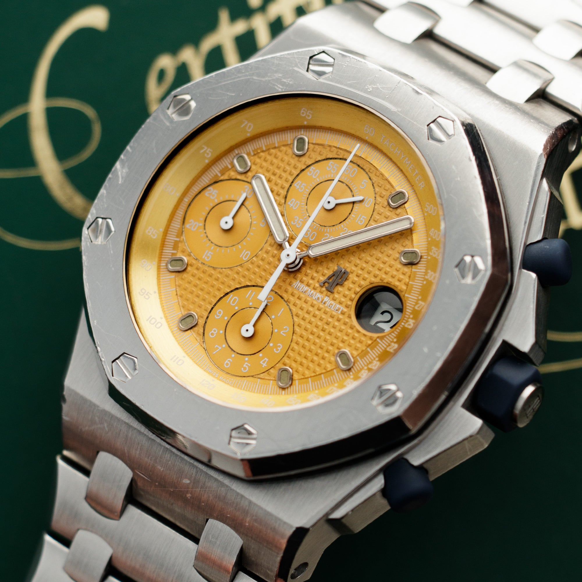 Audemars Piguet - Audemars Piguet Steel Royal Oak Offshore Ref. 25721 with Tropical Gold Dial - The Keystone Watches