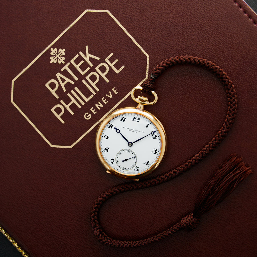 Patek Philippe Yellow Gold Pocket Watch with Original Paperwork