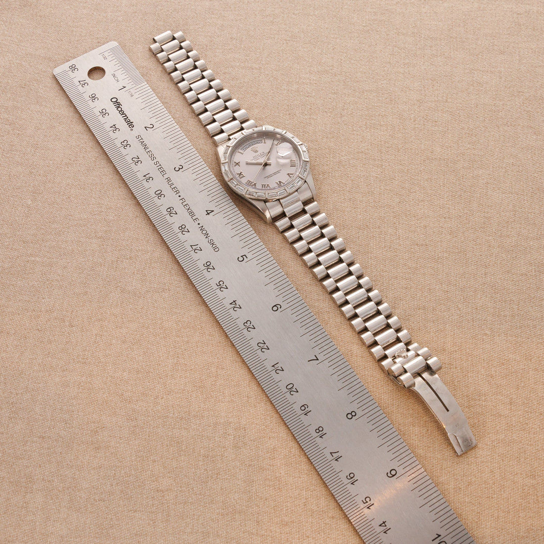 Rolex Platinum Day-Date Platinum Diamond Watch Ref. 18366