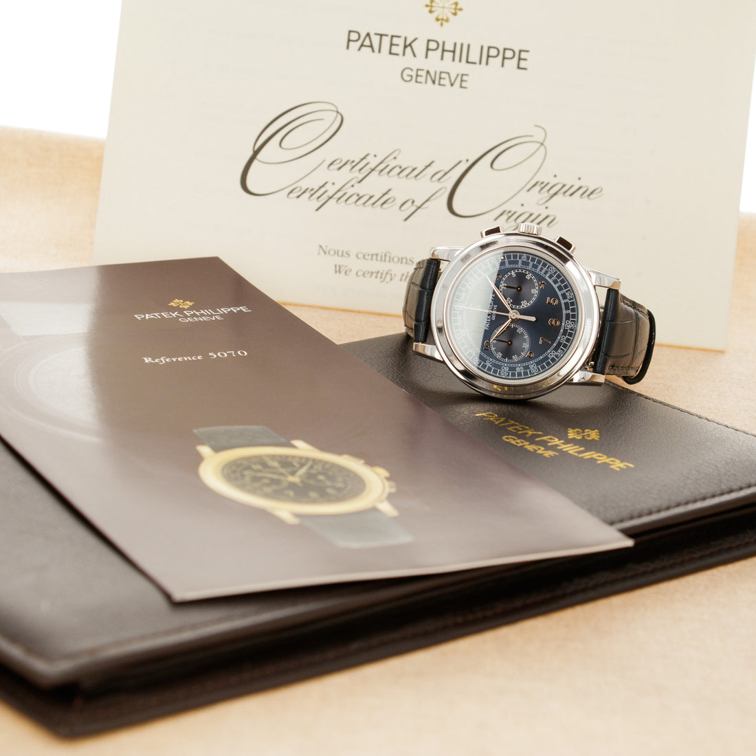 Patek Philippe Platinum Chronograph Watch Ref. 5070