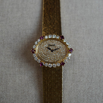 Piaget Yellow Gold Diamond Ruby Watch Ref. 43009A6