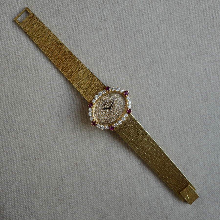Piaget Yellow Gold Diamond Ruby Watch Ref. 43009A6