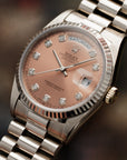 Rolex - Rolex White Gold Salmon Diamond Day-Date Watch Ref. 18239 - The Keystone Watches
