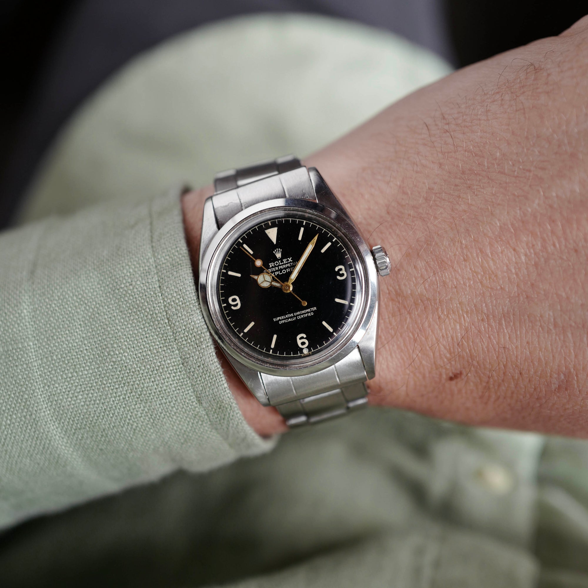 Rolex - Rolex Steel Explorer Ref. 6610 with Black Gilt Exclamation (NEW ARRIVAL) - The Keystone Watches