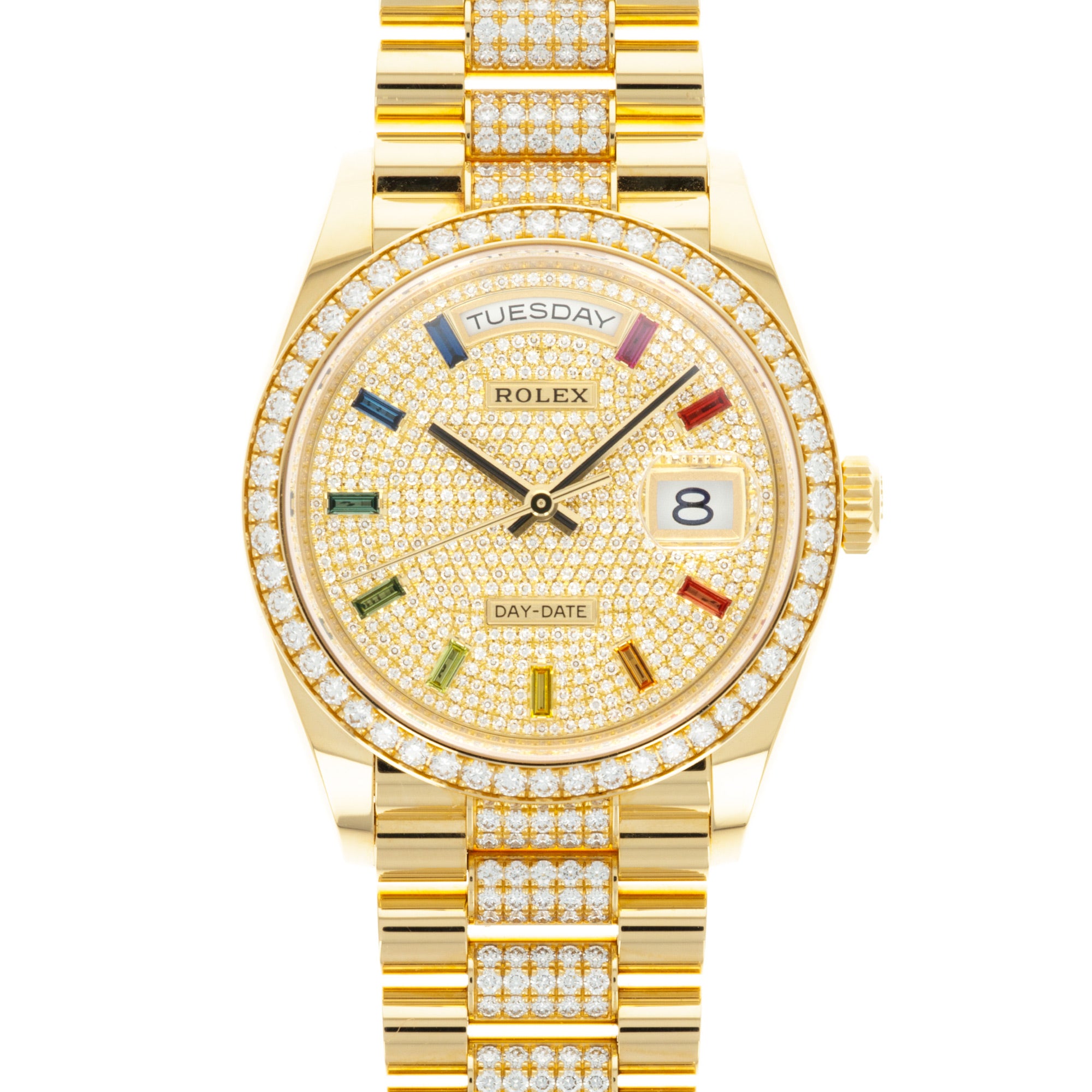 Rolex - Rolex Yellow Gold Day-Date Rainbow Watch Ref. 128348 - The Keystone Watches