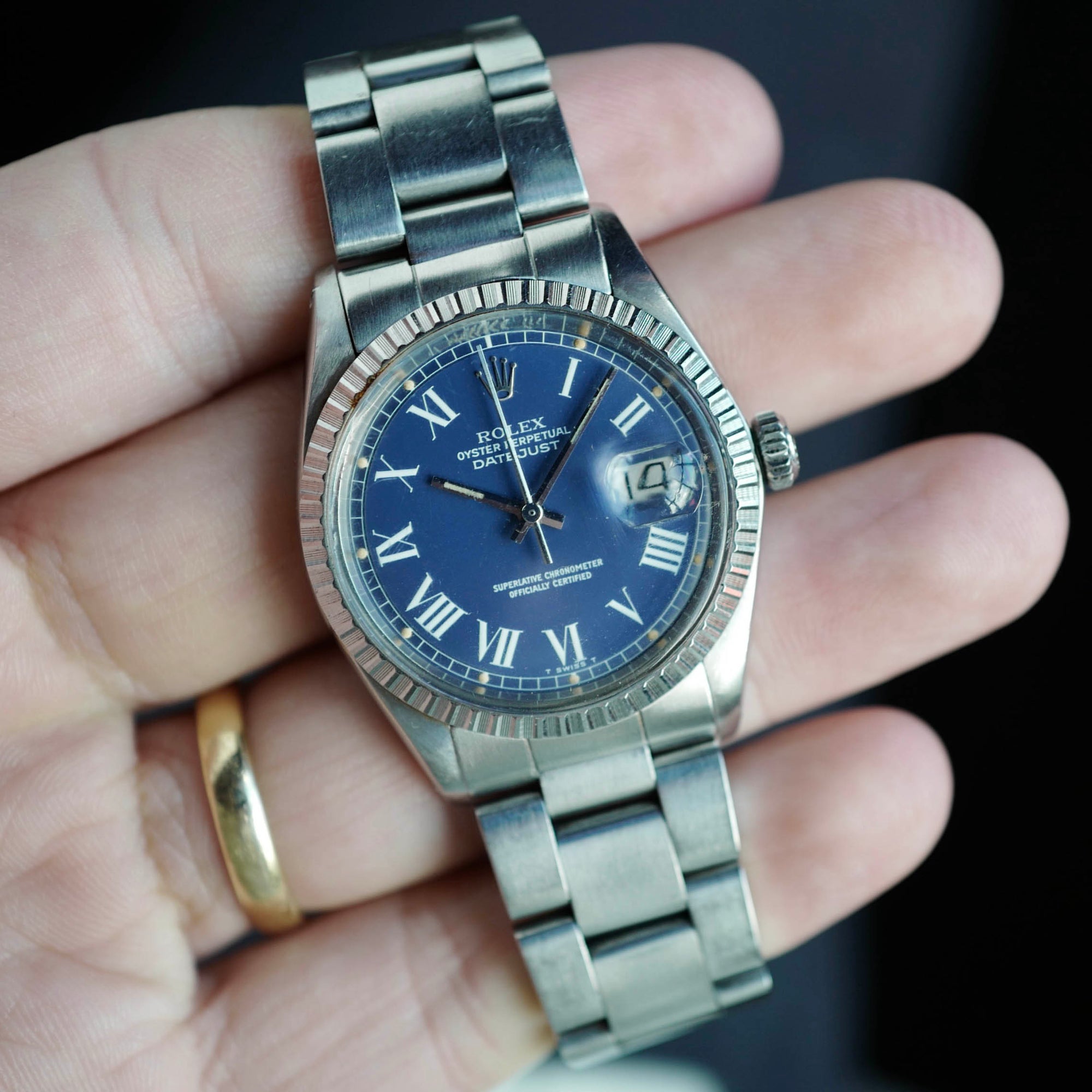 Rolex - Rolex Steel Datejust Ref. 1603 with Blue Buckley Dial (NEW ARRIVAL) - The Keystone Watches