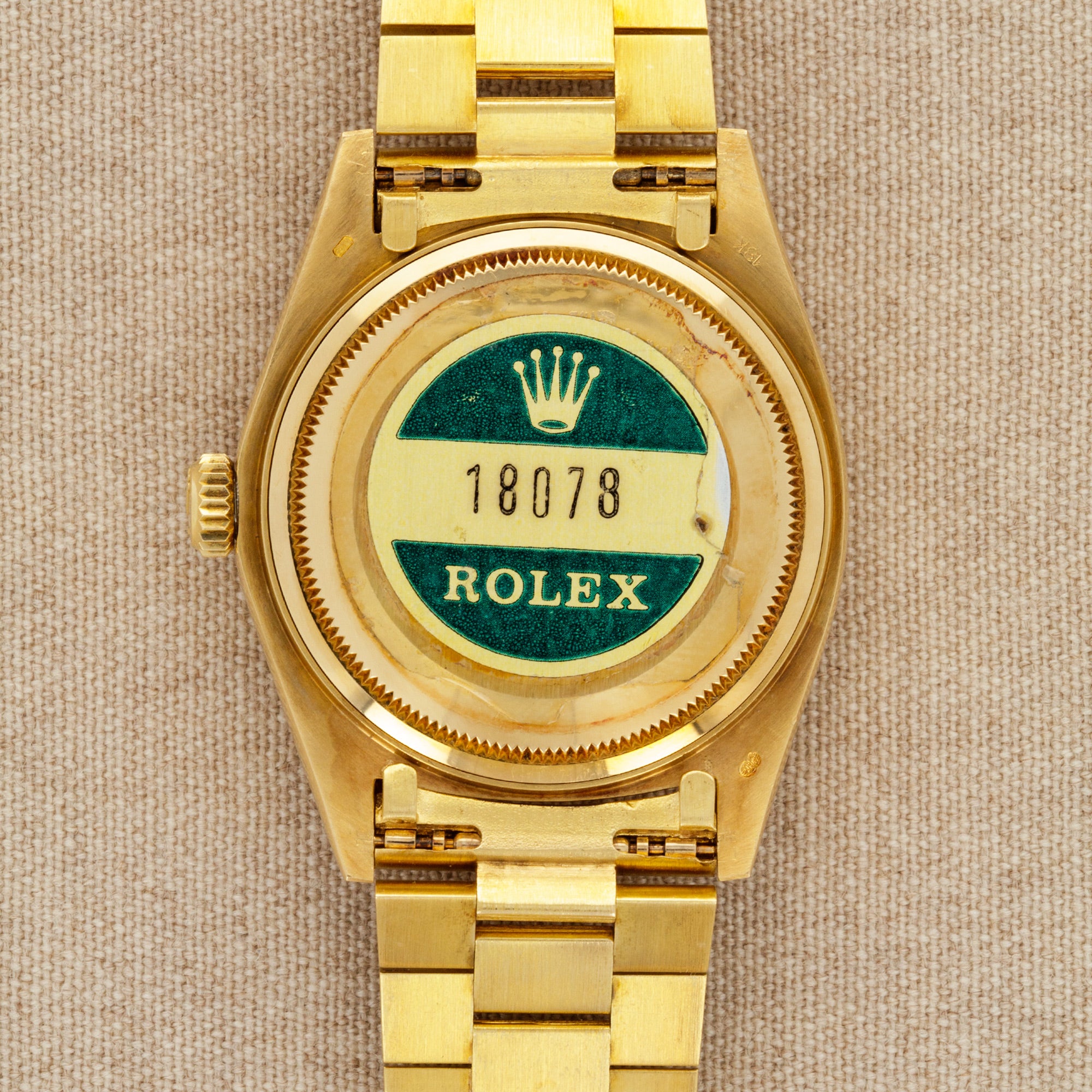 Rolex - Rolex Yellow Gold Day-Date Ref. 18078 in Outstanding Condition with Original Bark Finish - The Keystone Watches