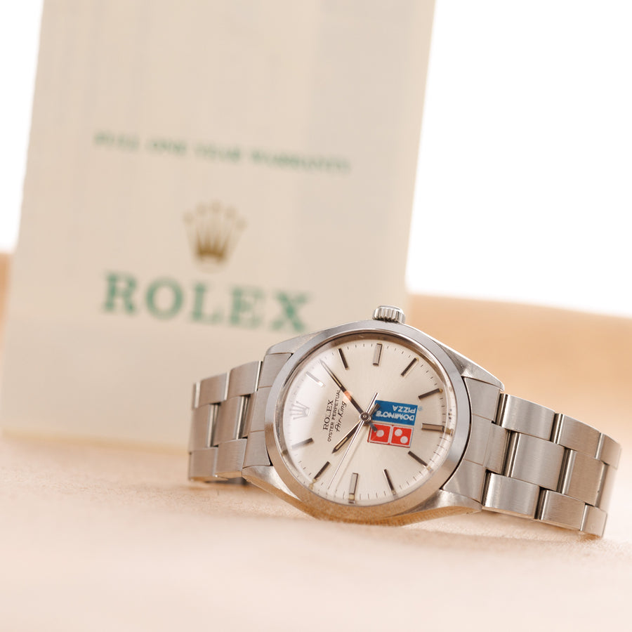 Rolex Steel Dominos Air-King Ref. 5500 with Papers