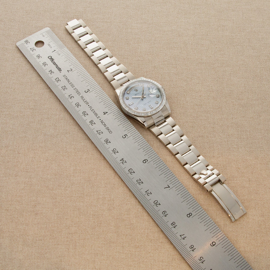 Rolex White Gold Day-Date Diamond Watch Ref. 118399