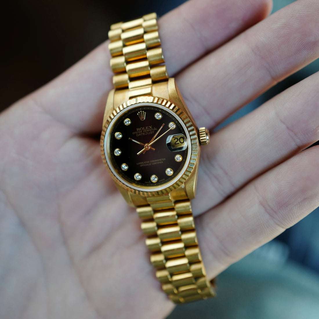 Rolex Yellow Gold Datejust Ref. 68278 with Onyx and Diamond Dial (NEW ARRIVAL)