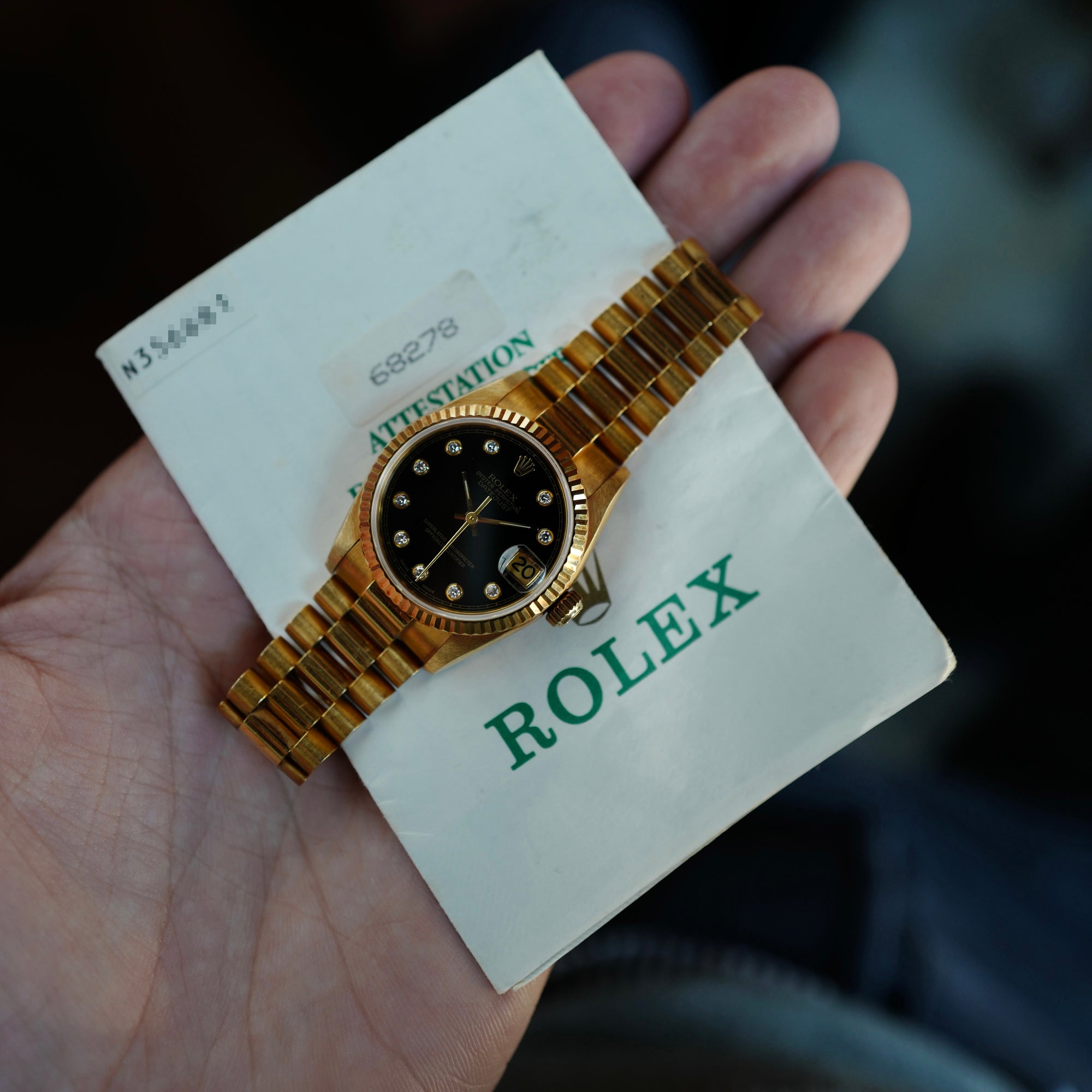 Rolex - Rolex Yellow Gold Datejust Ref. 68278 with Onyx and Diamond Dial (NEW ARRIVAL) - The Keystone Watches